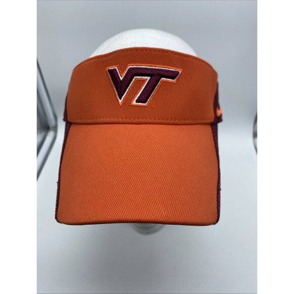 Virginia Tech Hokies Maroon Orange Nike Visor Hook & Loop NCAA - Picture 1 of 12